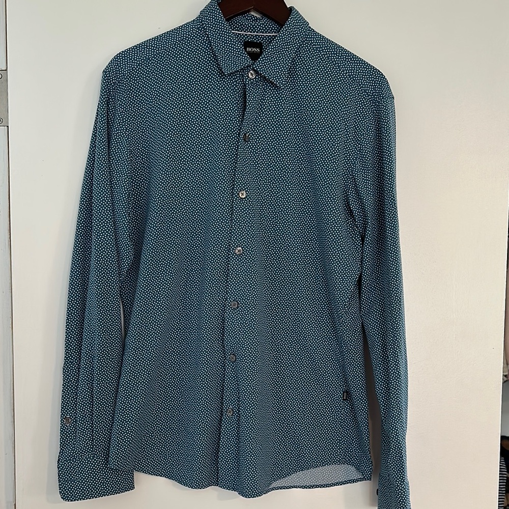 Boss by Hugo Boss men’s Blue Patterned Shirt